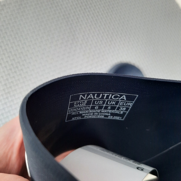 Nautica Spellout Logo Embossed Color Block Pool Slides Sandal Vacation 6 NEW - Picture 9 of 10